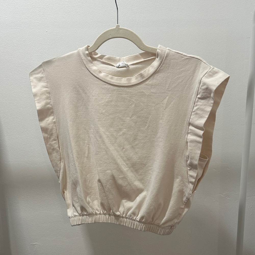 Cream Sleeveless Top